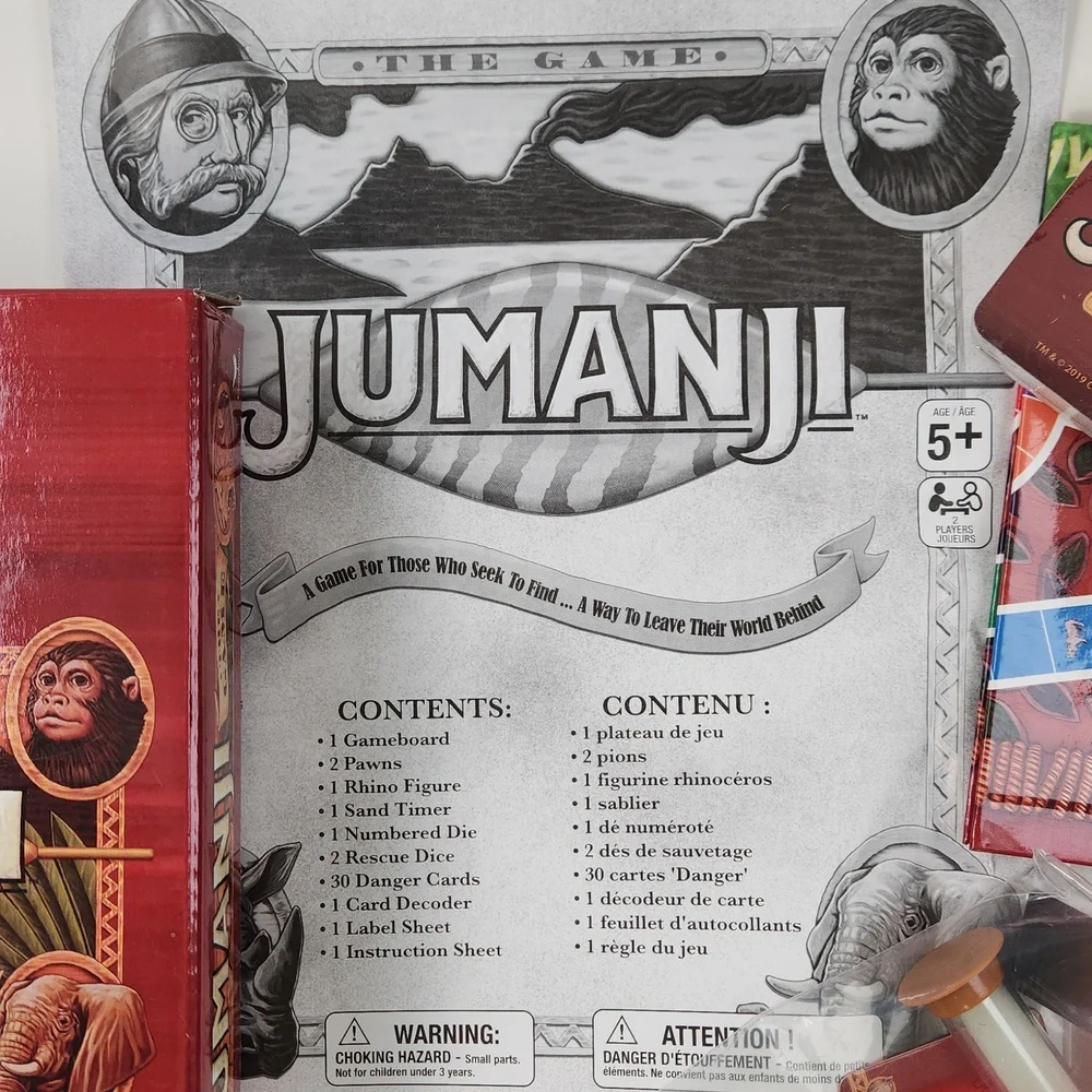 JUMANJI NWT Portable Board Game For Ages 5+, 2 Players, 2019, Cardinal/Columbia